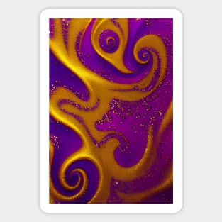 Purple & Gold Liquid Glitter 04 Sticker